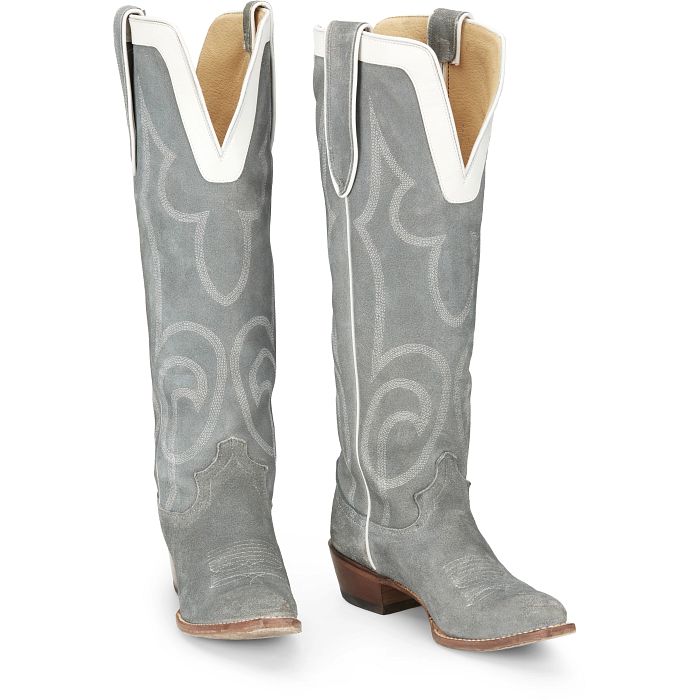 Verlie 17&rdquo; Western Boot in Dusty Blue